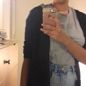 Lightweight black divided cardigan